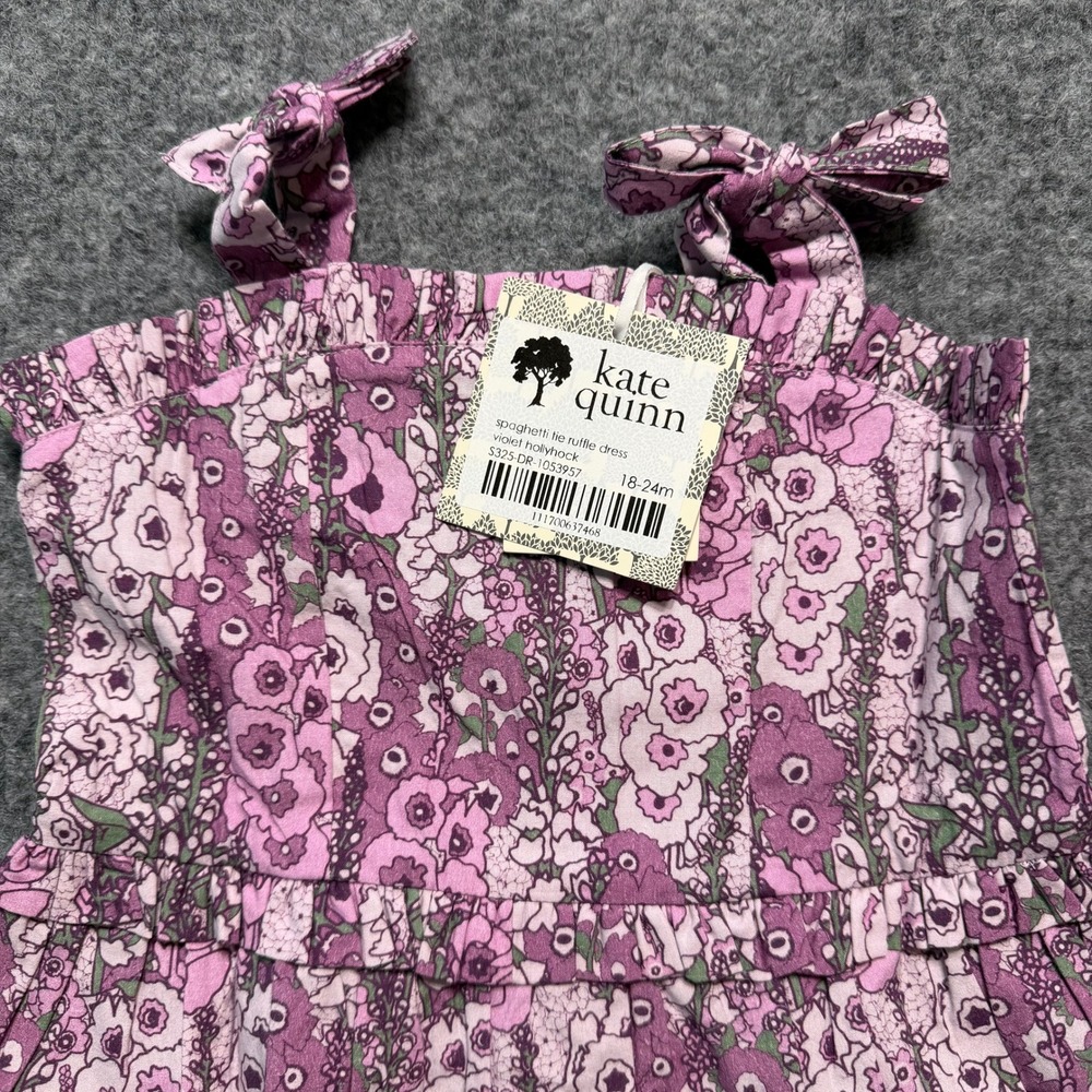 KATE QUINN Violet Hollyhock Ruffle Dress 18-24 Months New With Tags - Picture 2 of 6